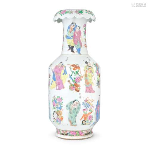 【TP】A large 19th century Canton famille rose porcelain vase