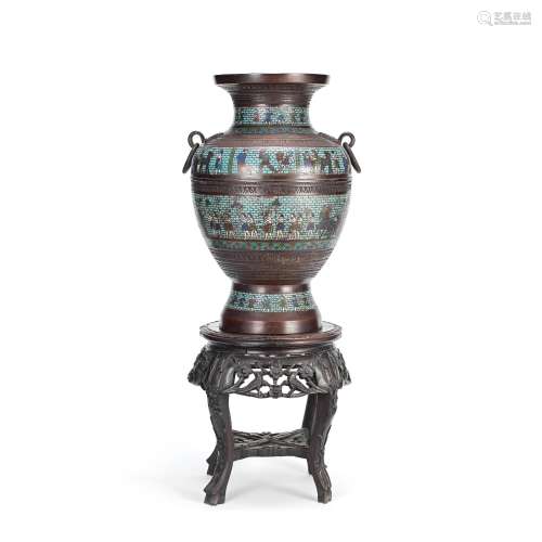 【TP】A late 19th/early 20th century champlevé enamelled and p...