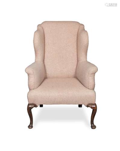 【TP】A walnut wingback armchair probably George I/II period