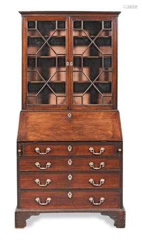 【TP】A George II mahogany bureau bookcase by John Franklin