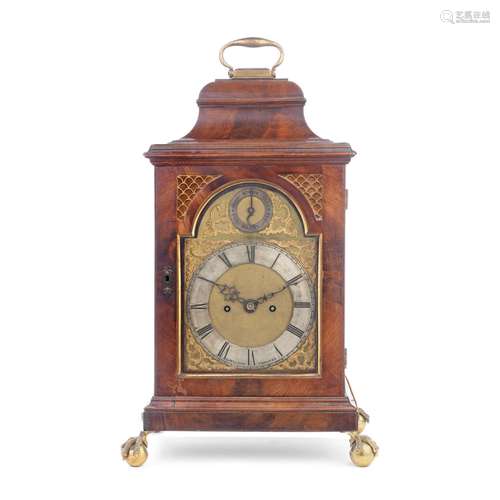 【TP】A late 19th century mahogany bell topped table clock the...