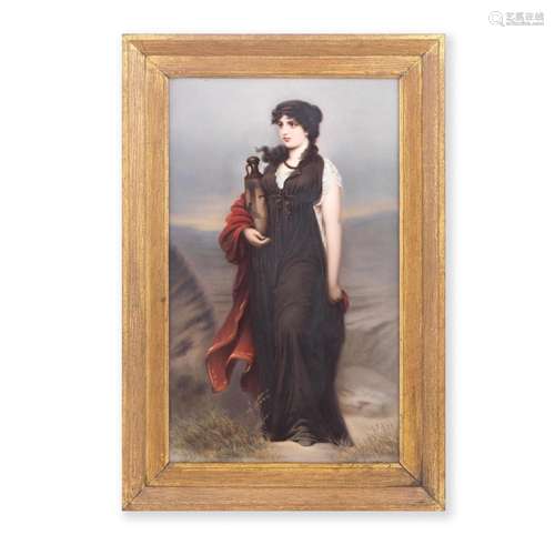 A late 19th century German rectangular porcelain plaque, tog...