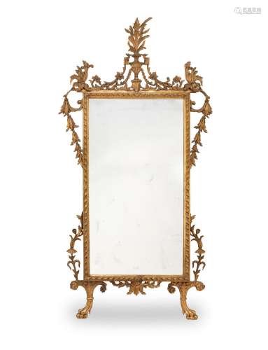 【*】An Italian late 19th century carved giltwood mirror  in t...