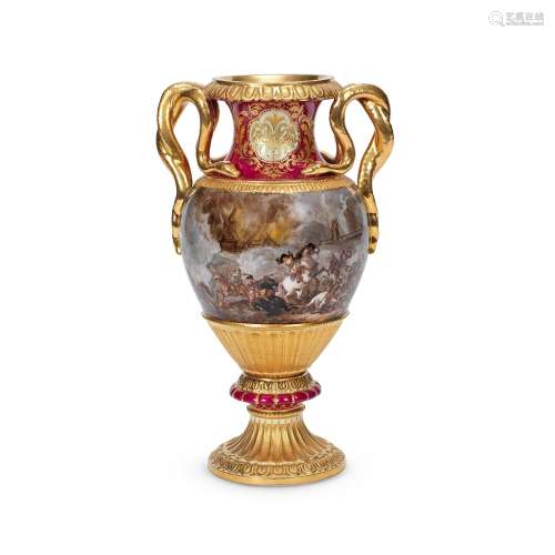 A 20th century Meissen outside-decorated porcelain vase