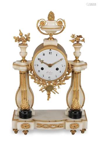 【TP】An early 19th century French gilt bronze and white marbl...
