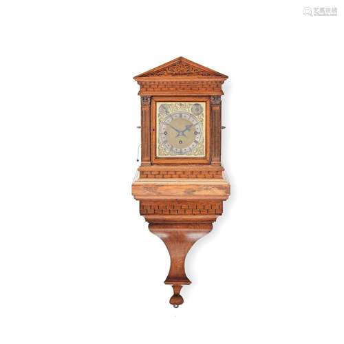 【TP】A good late 19th century German oak quarter chiming brac...