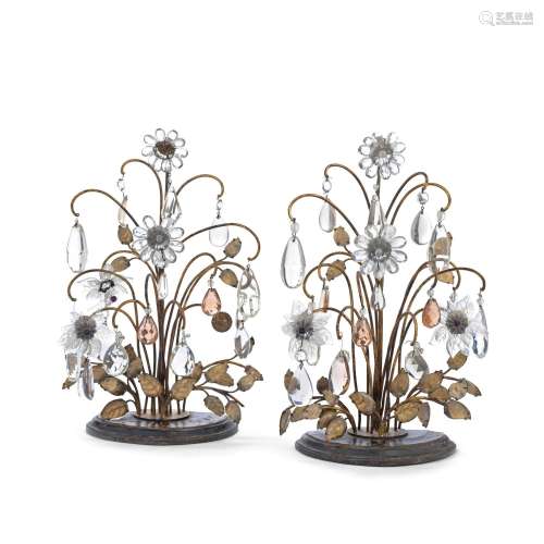 【TP】A pair of early 20th century French gilt metal,  moulded...