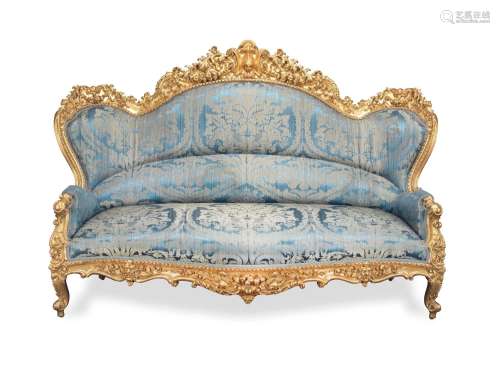 【TP】A large French late 19th century Rococo revival carved g...