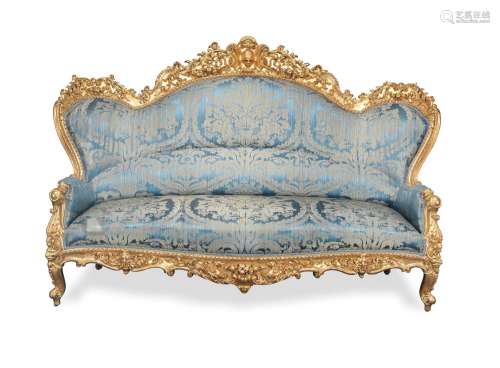 【TP】A large French late 19th century Rococo revival carved g...