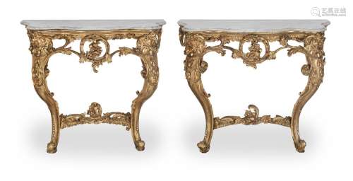 【TP】A pair of late 19th century Rococo revival giltwood and ...