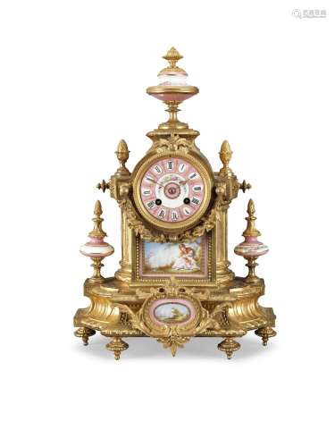 【TP】A late 19th century French gilt metal and Sevres style p...