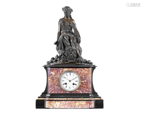 【TP】A late 19th century French patinated bronze and marble f...