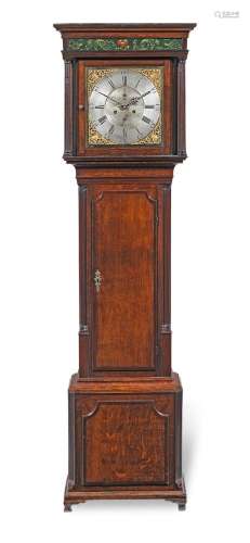 【TP】A George III oak longcase clock the dial signed Heywood,...