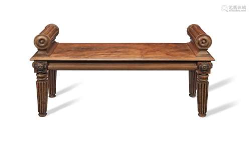 【TP】An early Victorian mahogany hall bench