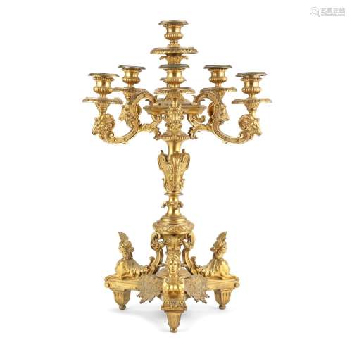 【TP】A late 19th/early 20th century French gilt bronze seven ...