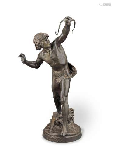 【TP】Emile Laporte (1858-1907) A patinated bronze figure of A...