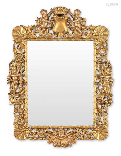 【TP】A Spanish or Italian 18th century carved giltwood mirror...