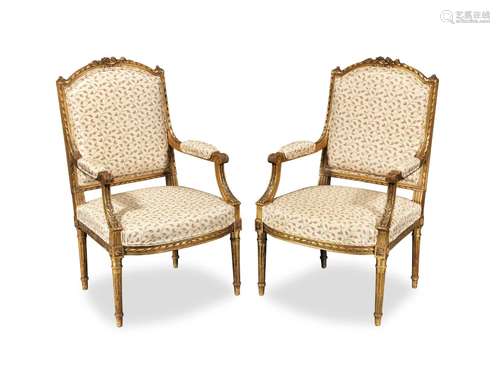 【TP】A pair of French late 19th/early 20th century giltwood f...