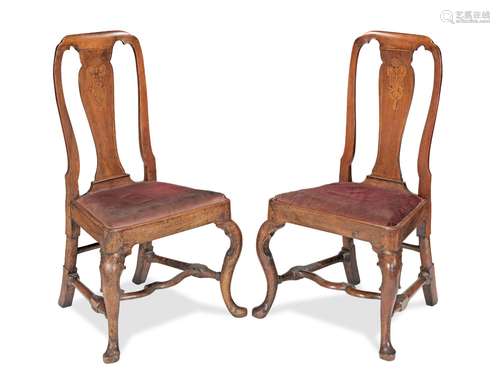 【TP】OF COLLECTORS' INTEREST A pair of George I walnut, feath...