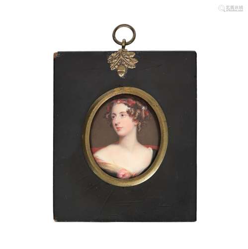 John Simpson (British, 1811-after 1871) An oval enamelled  c...