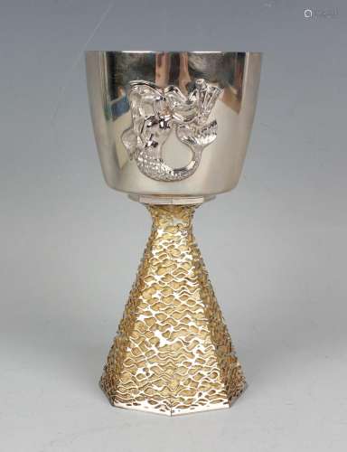An Elizabeth II Aurum silver and gilt Ely Cathedral goblet, ...