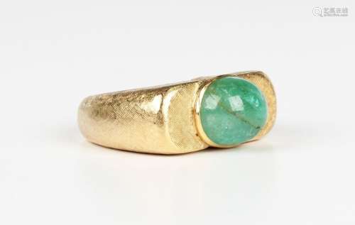 A Spanish gold and emerald single stone ring, designed by Sa...