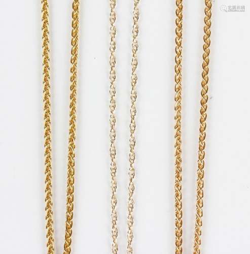A gold twist link neckchain, detailed '333', on a sprung hoo...
