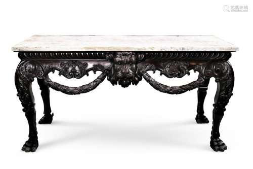 A LARGE CARVED MAHOGANY SIDE OR HALL TABLE, IN IRISH GEORGE ...