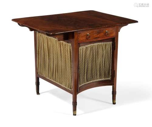 A GEORGE III MAHOGANY AND LINE INLAID PEMBROKE 'BREAKFAST' T...