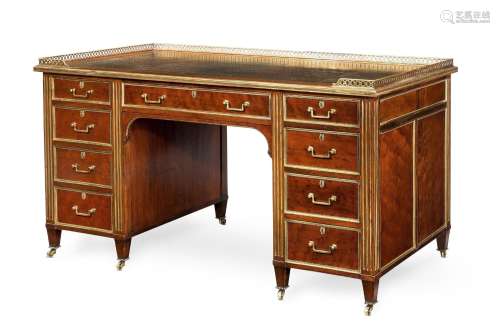A MAHOGANY AND GILT METAL MOUNTED PARTNERS DESK, BY GILLOWS ...