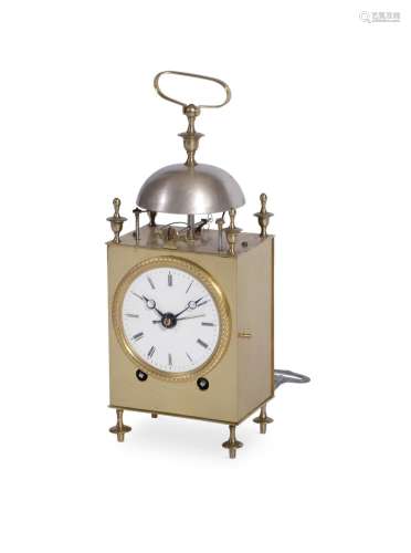 A SWISS BRASS CAPUCINE CARRIAGE ALARM CLOCK, EARLY 19TH CENT...