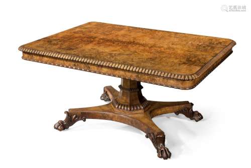 A WILLIAM IV MAHOGANY RECTANGULAR CENTRE OR LIBRARY TABLE, B...