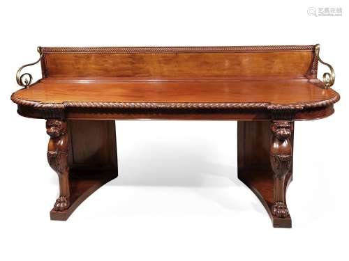 A REGENCY MAHOGANY SERVING TABLE, AFTER DESIGNS BY THOMAS HO...