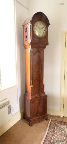 A REGENCY STYLE MAHOGANY QUARTER-CHIMING EIGHT-DAY LONGCASE ...