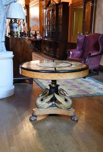 AN ITALIAN SCAGLIOLA CIRCULAR TABLE TOP, 19TH CENTURY