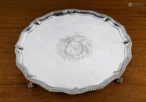 A GEORGE III SILVER SALVER, RICHARD RUGG, LONDON 1767