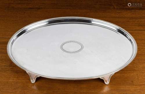 AN OVAL SILVER TRAY, C. J. VANDER LTD., LONDON 1974