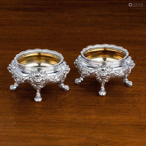 A PAIR OF GEORGE IV SILVER SALTS, ROBERT GARRARD II, LONDON ...