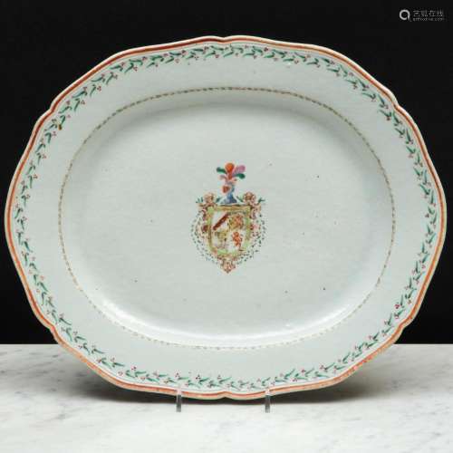 Chinese Export Porcelain Spanish Market Oval Platter with th...
