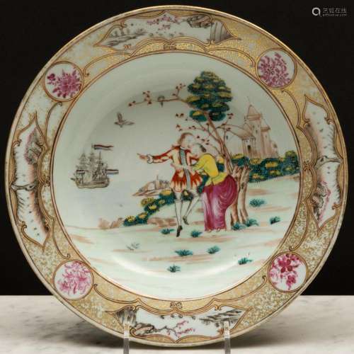 Chinese Export Famille Rose Porcelain European Subject Soup ...