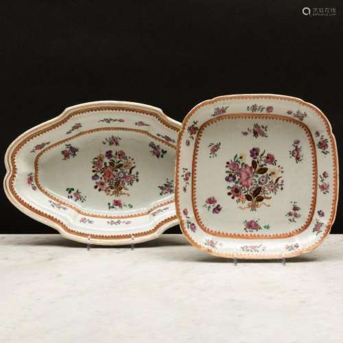 Chinese Export Famille Rose Porcelain Shaped Oval Basin and ...