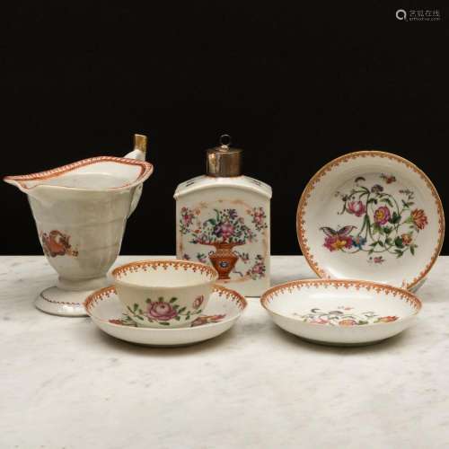 Group of Chinese Export Famille Rose Porcelain Teawares