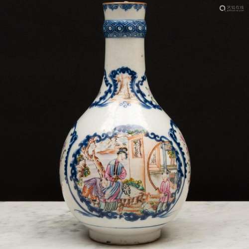 Chinese Export Porcelain Bottle Vase Decorated with Figures ...