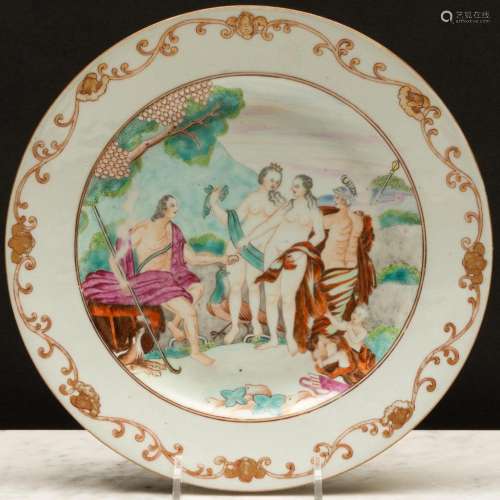 Chinese Export Famille Rose Porcelain  Judgment of Paris  Pl...