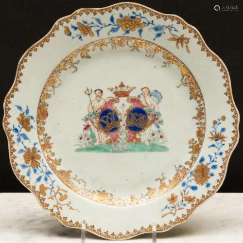 Chinese Export Porcelain Swedish Market Amorial Marriage Pla...