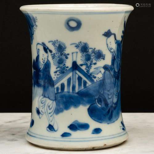 Chinese Blue and White Porcelain Brushpot