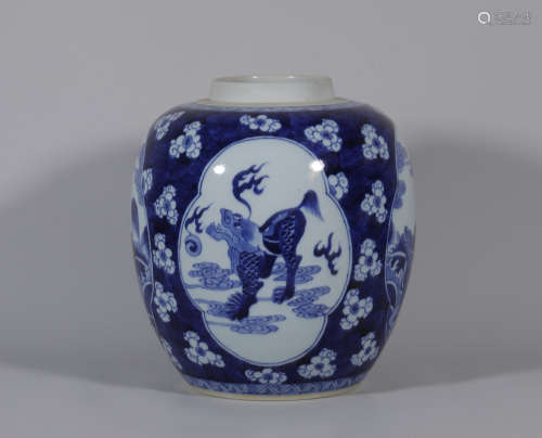 Blue and White Jar Qing Style