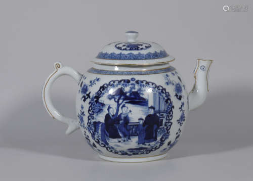Blue and White Teapot Qianlong Style