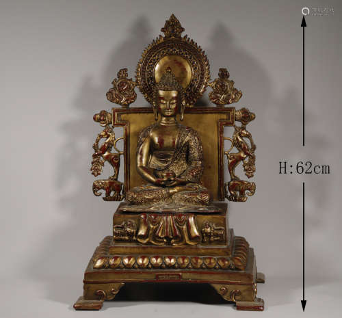 Bronze Gilt Seated Shakyamuni