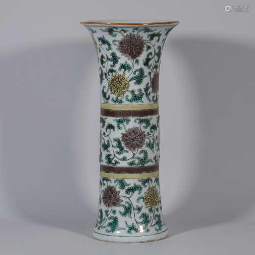 Famille Verte Beaker Vase Kangxi Style